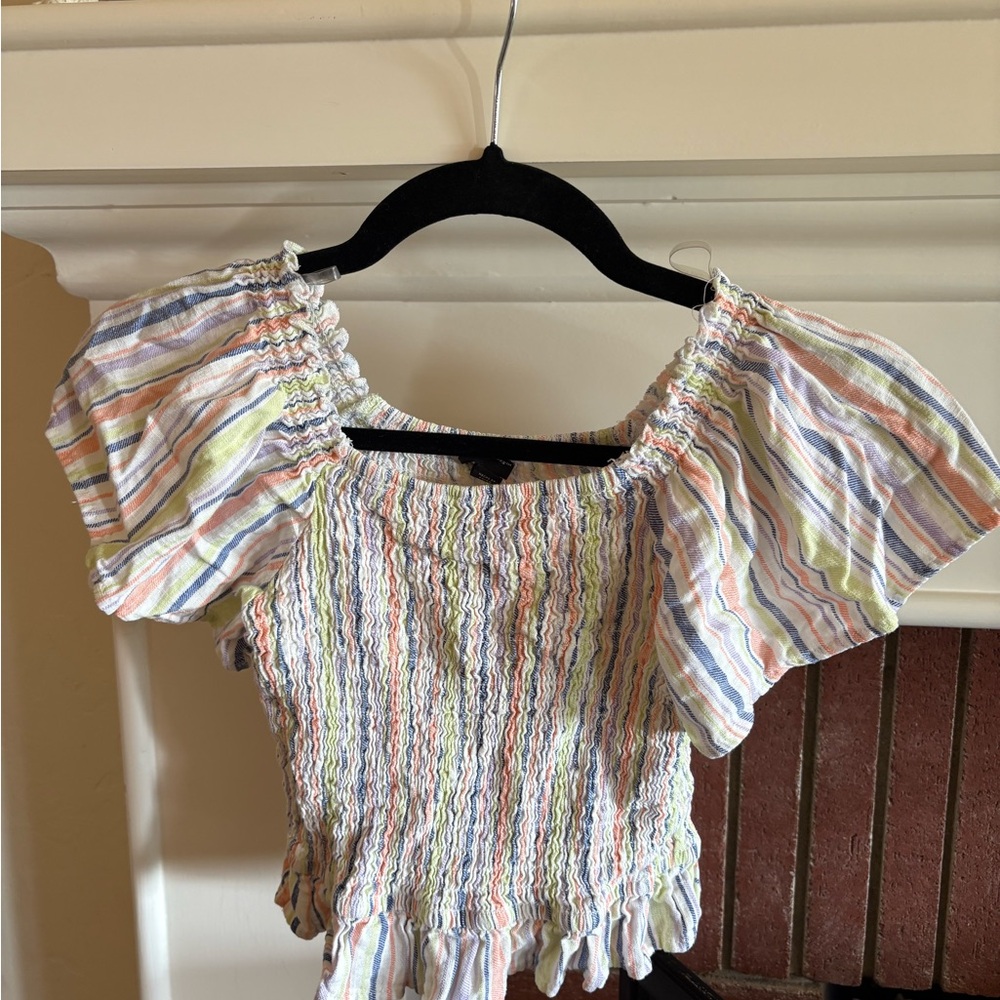 Striped Multicolor Smocked Girl’s Top